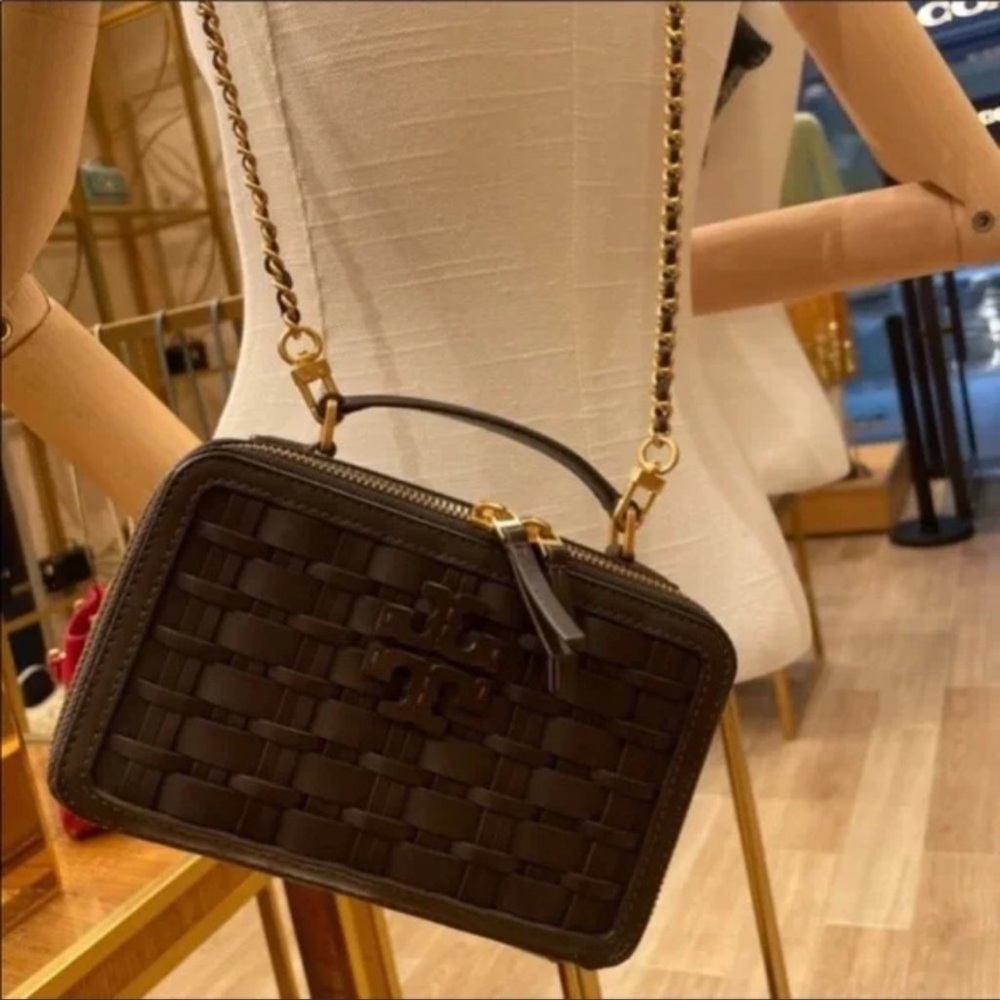 🔥 NeW! $498 Tory Burch Britten Woven Small Top handle Case - Picture 10 of 12